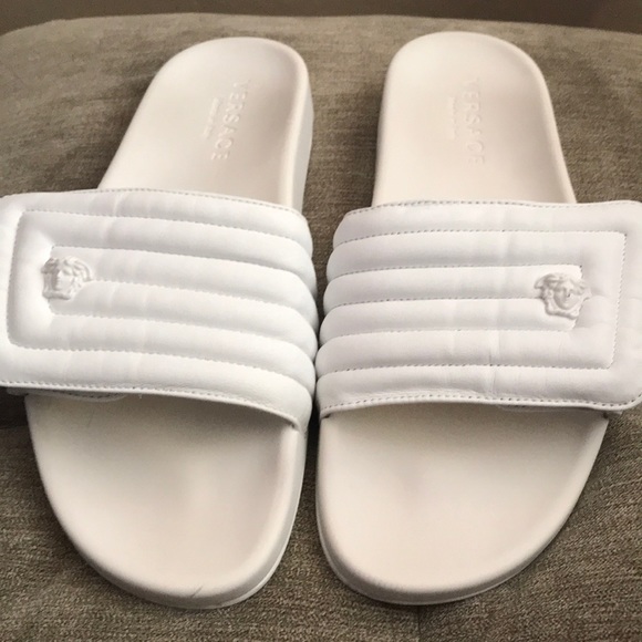versace slides white
